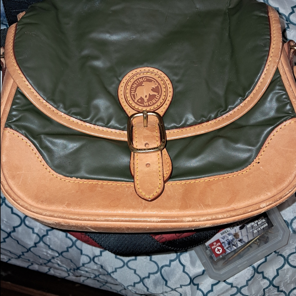 Hunting World  Green and Tan Messenger Bag